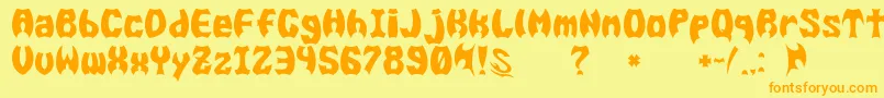 GomariceBatMen Font – Orange Fonts on Yellow Background