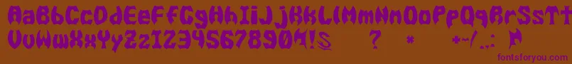 GomariceBatMen Font – Purple Fonts on Brown Background