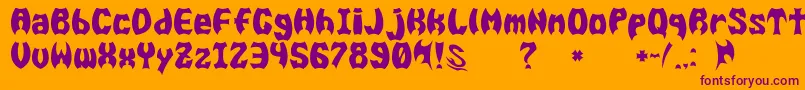 GomariceBatMen Font – Purple Fonts on Orange Background