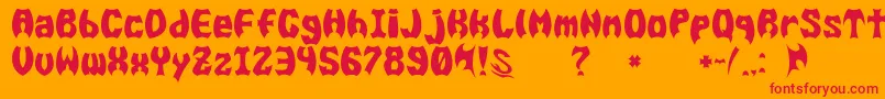 GomariceBatMen Font – Red Fonts on Orange Background
