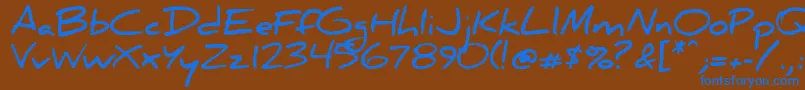Danielbd-fontti – siniset fontit ruskealla taustalla