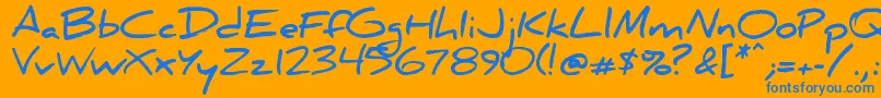 Danielbd Font – Blue Fonts on Orange Background