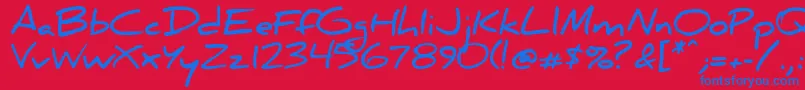 Danielbd-fontti – siniset fontit punaisella taustalla