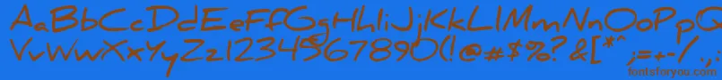 フォントDanielbd – 茶色の文字が青い背景にあります。