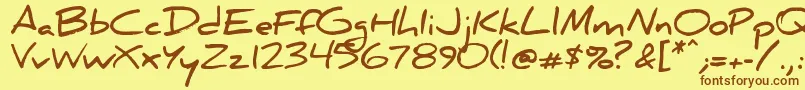 Danielbd-fontti – ruskeat fontit keltaisella taustalla