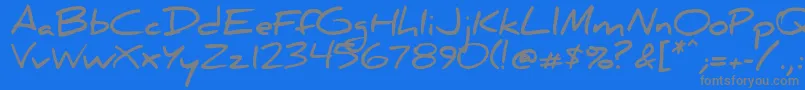 Danielbd-fontti – harmaat kirjasimet sinisellä taustalla