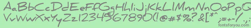 Danielbd-fontti – harmaat kirjasimet vihreällä taustalla