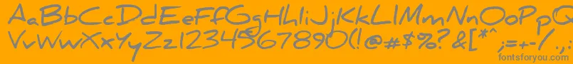 Danielbd-fontti – harmaat kirjasimet oranssilla taustalla