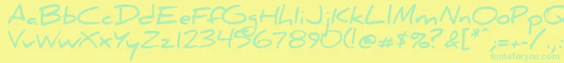 Danielbd Font – Green Fonts on Yellow Background