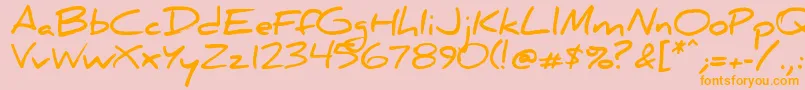 Danielbd-Schriftart – Orangefarbene Schriften auf rosa Hintergrund