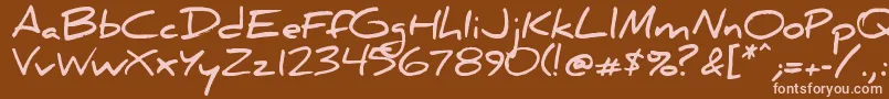 Danielbd-fontti – vaaleanpunaiset fontit ruskealla taustalla