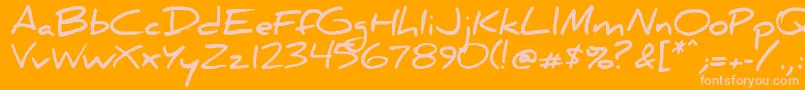 Czcionka Danielbd – różowe czcionki na pomarańczowym tle