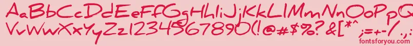 フォントDanielbd – ピンクの背景に赤い文字