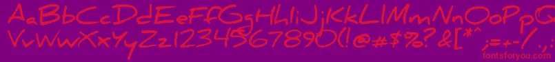 Danielbd-fontti – punaiset fontit violetilla taustalla