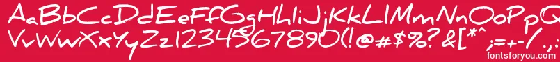 Danielbd-fontti – valkoiset fontit punaisella taustalla