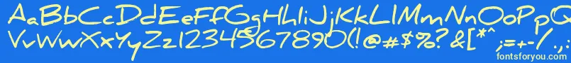 Danielbd Font – Yellow Fonts on Blue Background