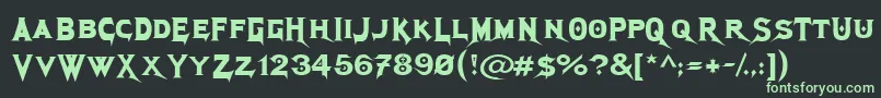 フォントMegadeth – 黒い背景に緑の文字