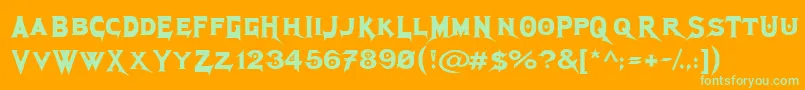 Megadeth Font – Green Fonts on Orange Background
