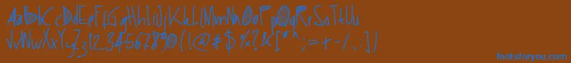 フォントPwstripes – 茶色の背景に青い文字