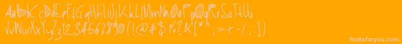 Pwstripes-Schriftart – Rosa Schriften auf orangefarbenem Hintergrund