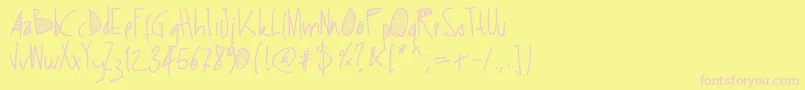 Pwstripes-Schriftart – Rosa Schriften auf gelbem Hintergrund