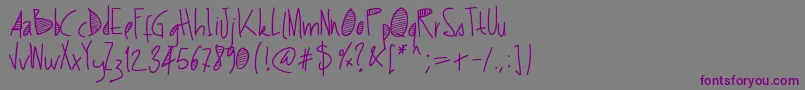 Pwstripes-Schriftart – Violette Schriften auf grauem Hintergrund