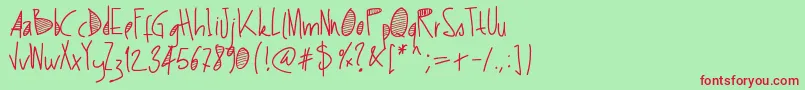 Pwstripes Font – Red Fonts on Green Background