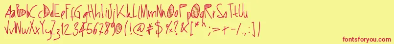 フォントPwstripes – 赤い文字の黄色い背景