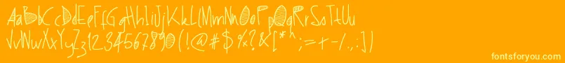 fuente Pwstripes – Fuentes Amarillas Sobre Fondo Naranja