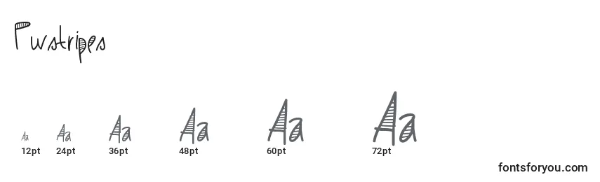 Größen der Schriftart Pwstripes
