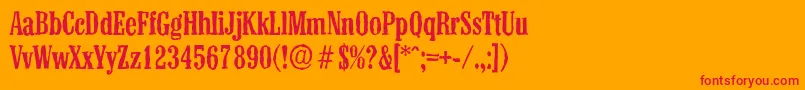 ColonelantiqueMediumRegular-Schriftart – Rote Schriften auf orangefarbenem Hintergrund