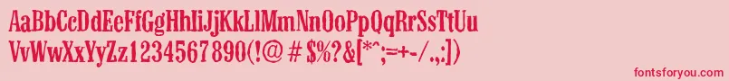 ColonelantiqueMediumRegular Font – Red Fonts on Pink Background