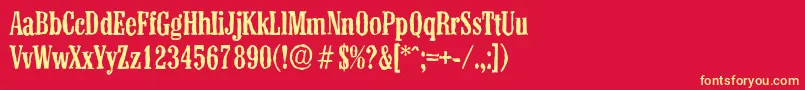 フォントColonelantiqueMediumRegular – 黄色の文字、赤い背景