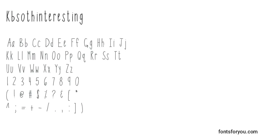 Schriftart Kbsothinteresting – Alphabet, Zahlen, spezielle Symbole