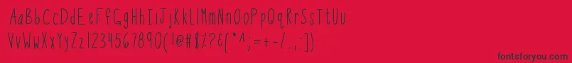Kbsothinteresting Font – Black Fonts on Red Background