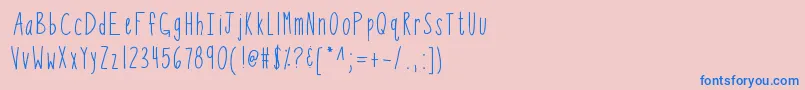 Шрифт Kbsothinteresting – синие шрифты на розовом фоне