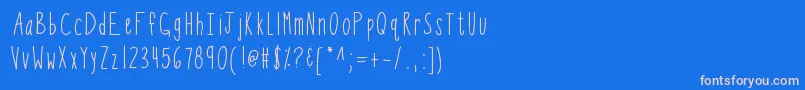 フォントKbsothinteresting – ピンクの文字、青い背景
