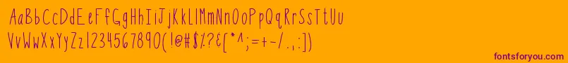 Kbsothinteresting Font – Purple Fonts on Orange Background