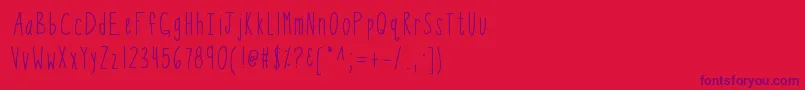 Шрифт Kbsothinteresting – фиолетовые шрифты на красном фоне