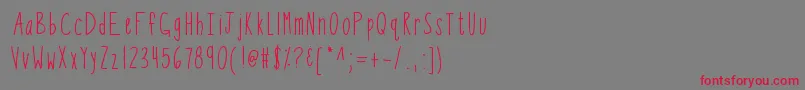 フォントKbsothinteresting – 赤い文字の灰色の背景