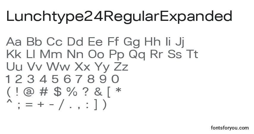 Шрифт Lunchtype24RegularExpanded – алфавит, цифры, специальные символы