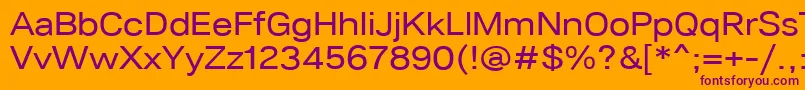 Lunchtype24RegularExpanded Font – Purple Fonts on Orange Background