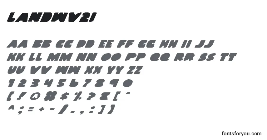 Czcionka Landwv2i – alfabet, cyfry, specjalne znaki