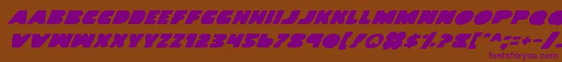 Landwv2i-Schriftart – Violette Schriften auf braunem Hintergrund