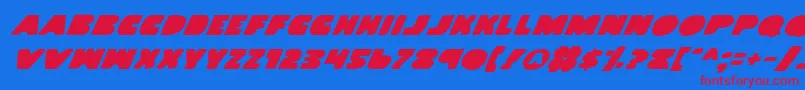 Landwv2i Font – Red Fonts on Blue Background