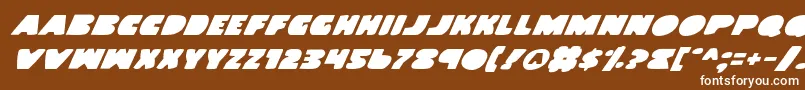 フォントLandwv2i – 茶色の背景に白い文字