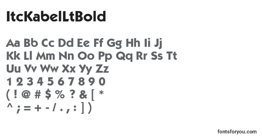 A fonte ItcKabelLtBold – alfabeto, números, caracteres especiais