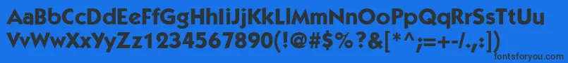 ItcKabelLtBold-Schriftart – Schwarze Schriften auf blauem Hintergrund