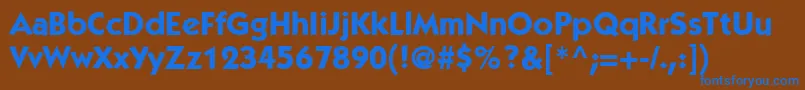 フォントItcKabelLtBold – 茶色の背景に青い文字