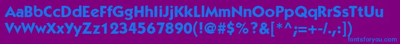 フォントItcKabelLtBold – 紫色の背景に青い文字